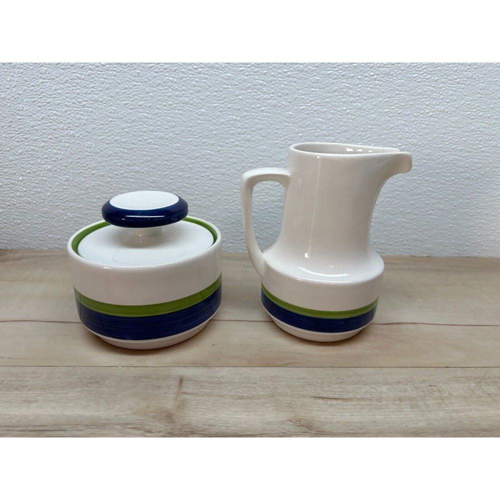 Vtg Noritake Craftone Polka Porcelain Sugar Bowl&Creamer Made In Japan # 8758